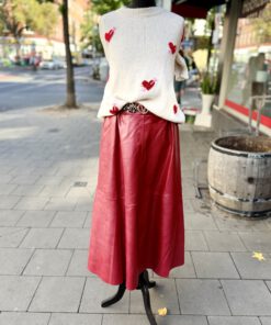 Roter Lederrock , vegan
