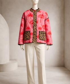 Pink/Rote Steppjacke