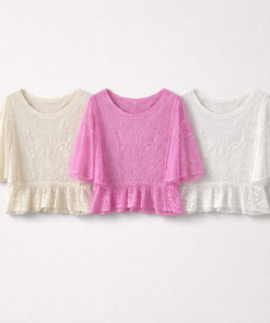 Boho-Spitzentop aus Baumwolle – Onesize bis 40 (Hippie Vibes)