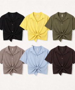 Lässige Kurzarm-Bluse Onesize